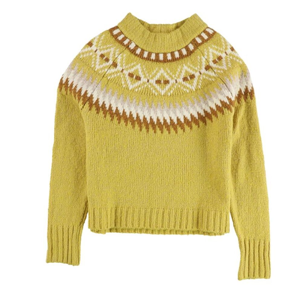American Eagle Womens Fair Isle Pullover Sweater, Yellow, XS, DM